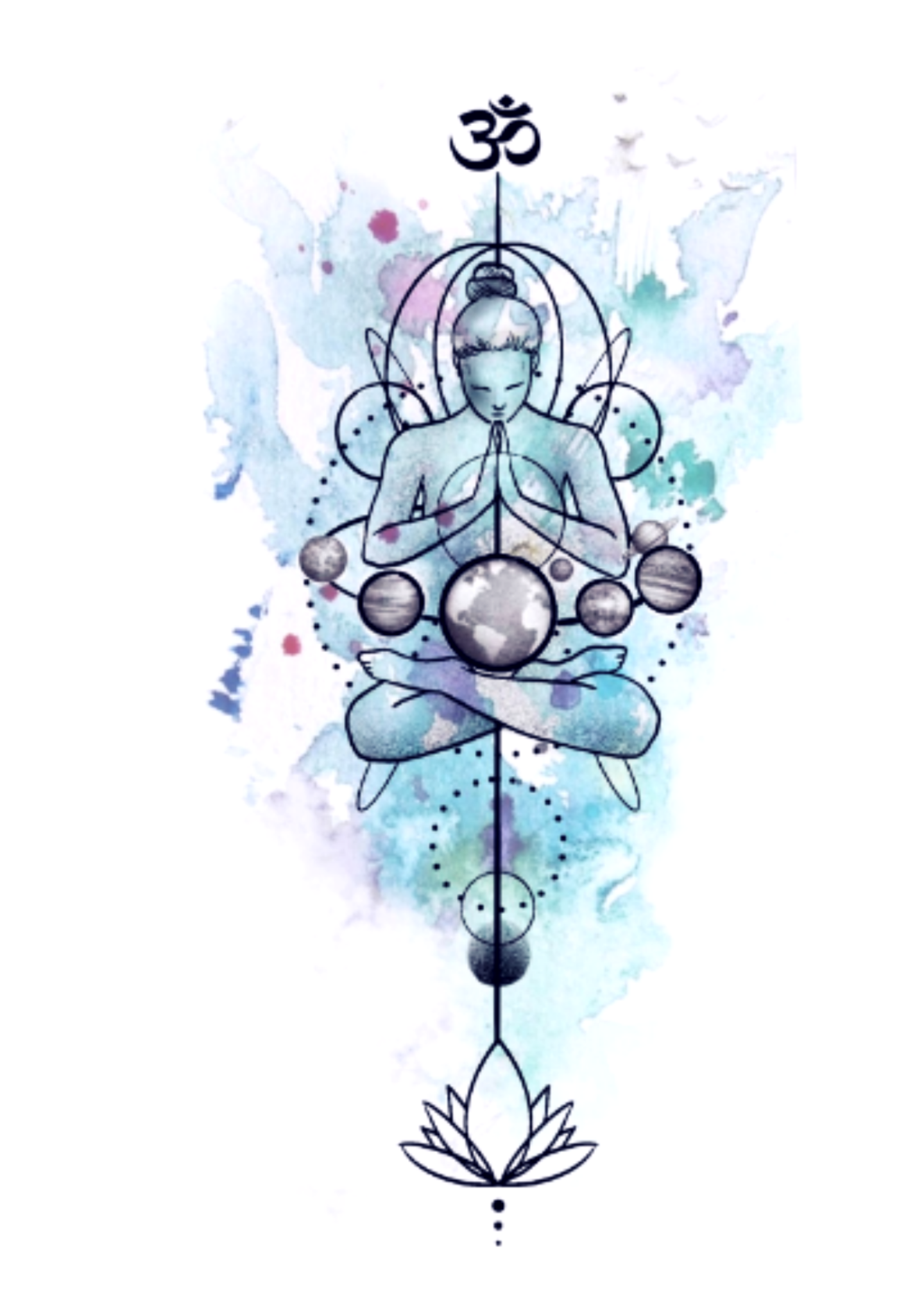Meditativní ilustrace jógy