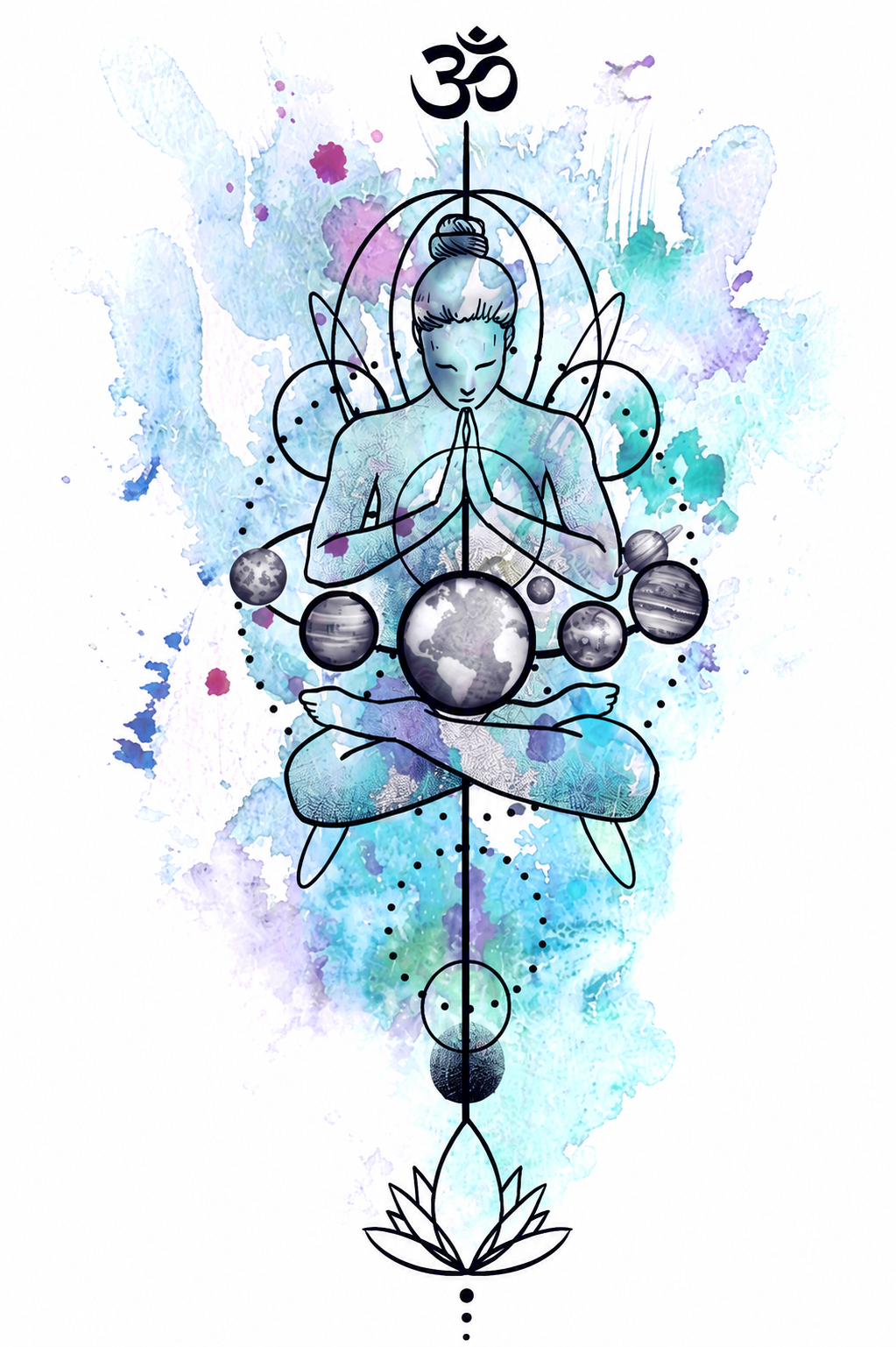 Meditativní ilustrace jógy
