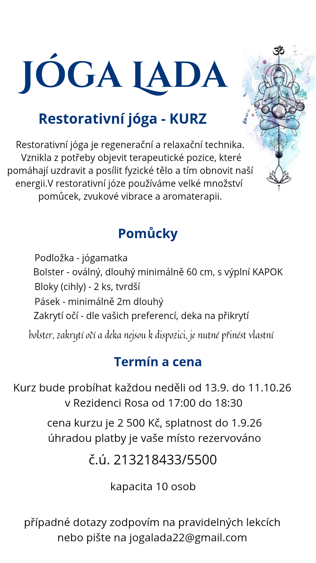 Informace k podzimnímu kurzu 2026
